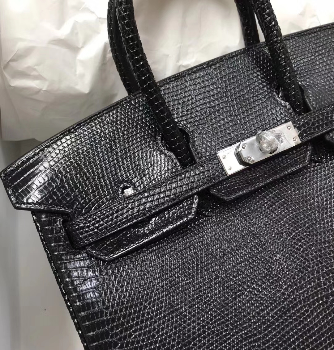 エルメスバーキン価格エルメスバーキン25CMCK89ブラックシャイニーリザードスキンシルバーバックル