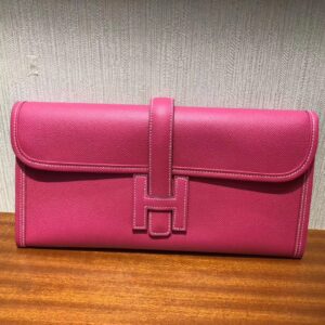 財布・小物展示｜エルメスハンドバッグエルメス輸入パームグレイン牛革ジゲウォレットディナーハンドバッグE5キャンディーパウダー
