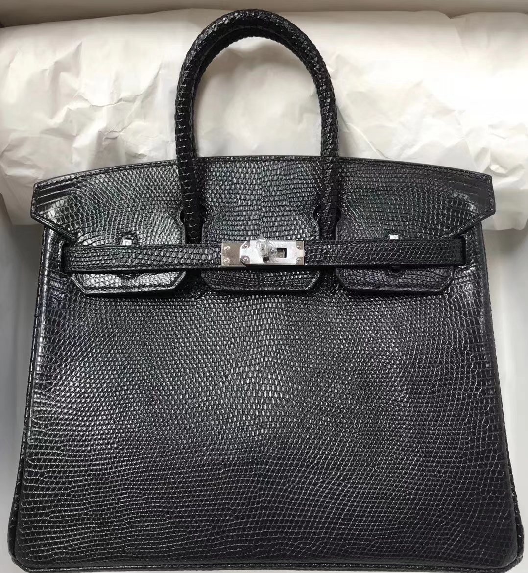 エルメスバーキン価格エルメスバーキン25CMCK89ブラックシャイニーリザードスキンシルバーバックル
