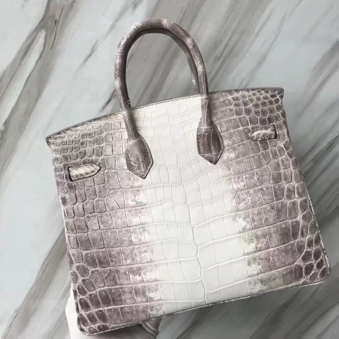 スポットエルメスプラチナバッグ価格エルメスBirkin25CMヒマラヤクロコダイルレザーシルバーバックル