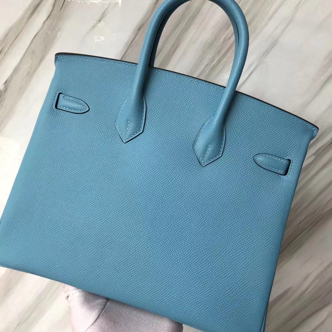 エルメスバッグ公式サイトエルメス2019ニューカラーP3ノーザンブルーエプソムレザープラチナバッグBirkin25CMシルバーバックル