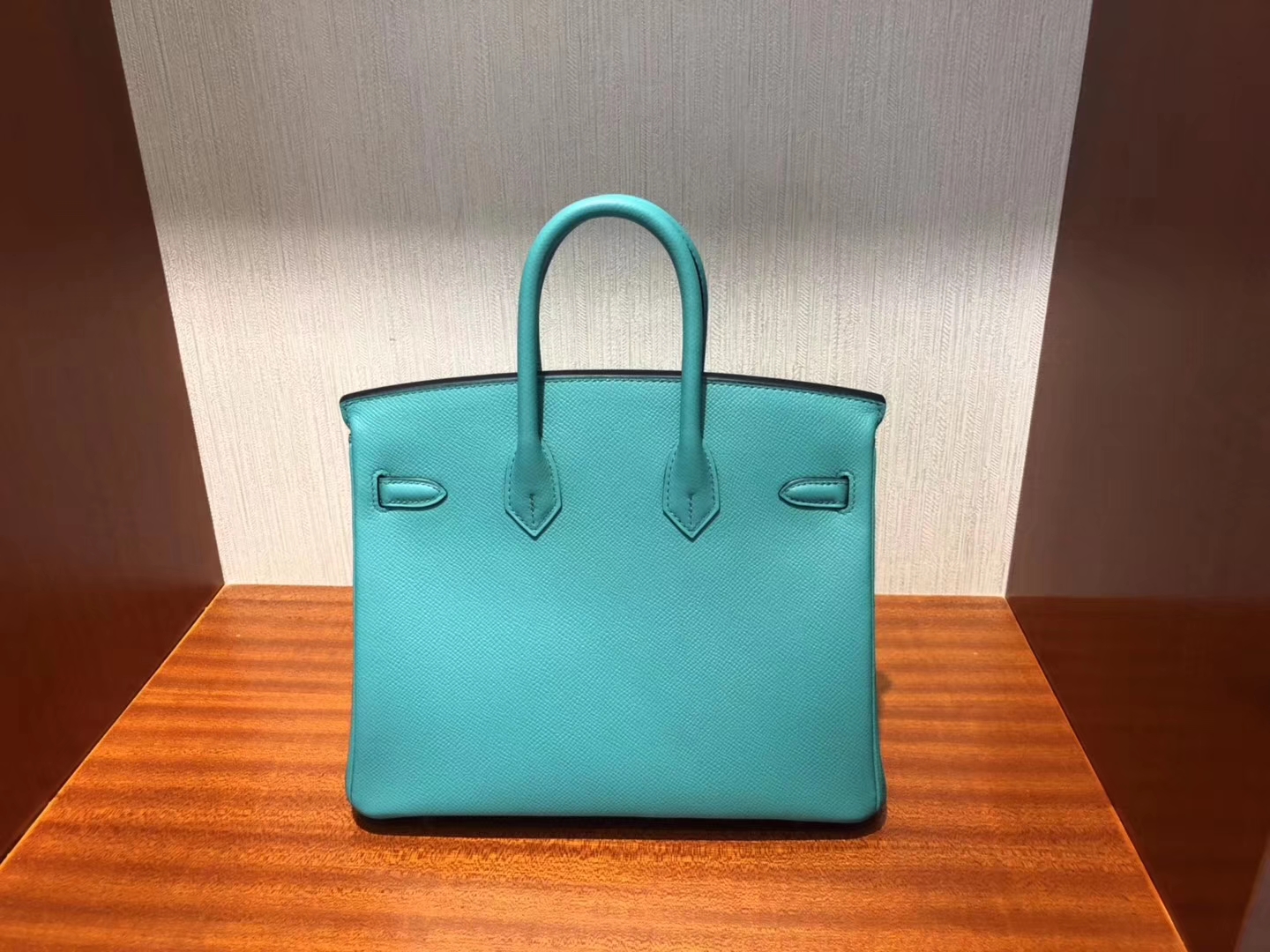 スポットエルメスバッグ価格エルメス最新カラーU1ヴェローナグリーンエプソムレザープラチナバッグBirkin25CMゴールドバックル