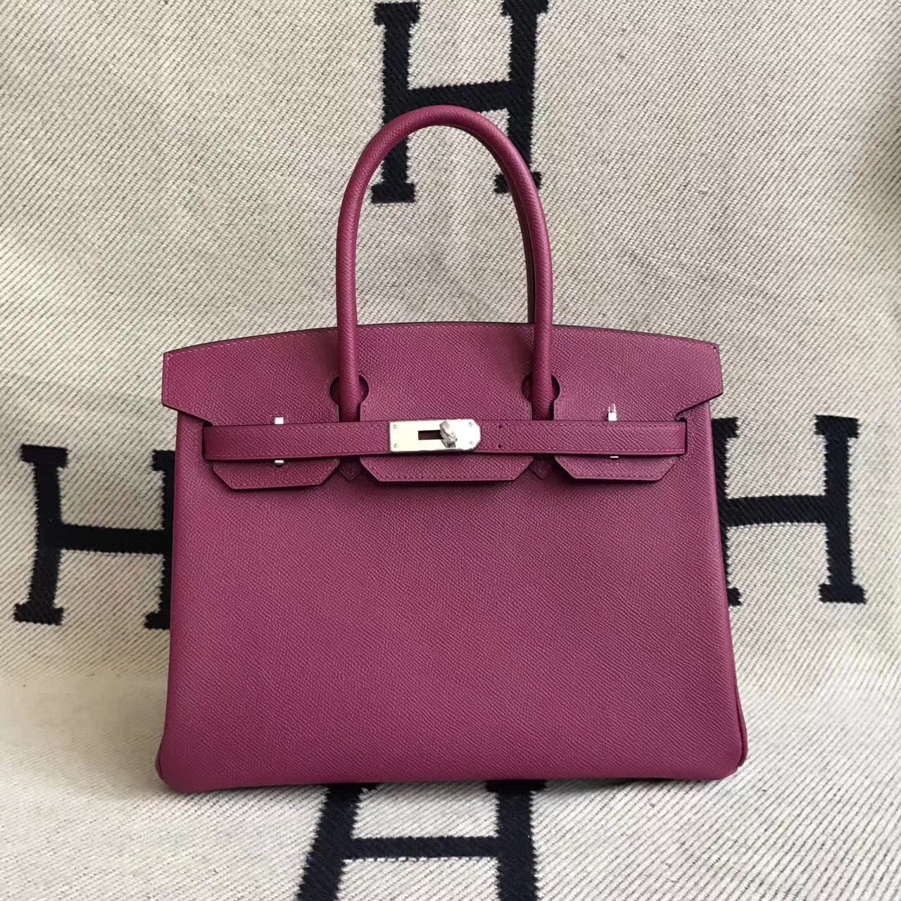 エルメスバッグ公式サイトエルメスI3フクシアオリジナルエプソムレザープラチナバッグBirkin30cm