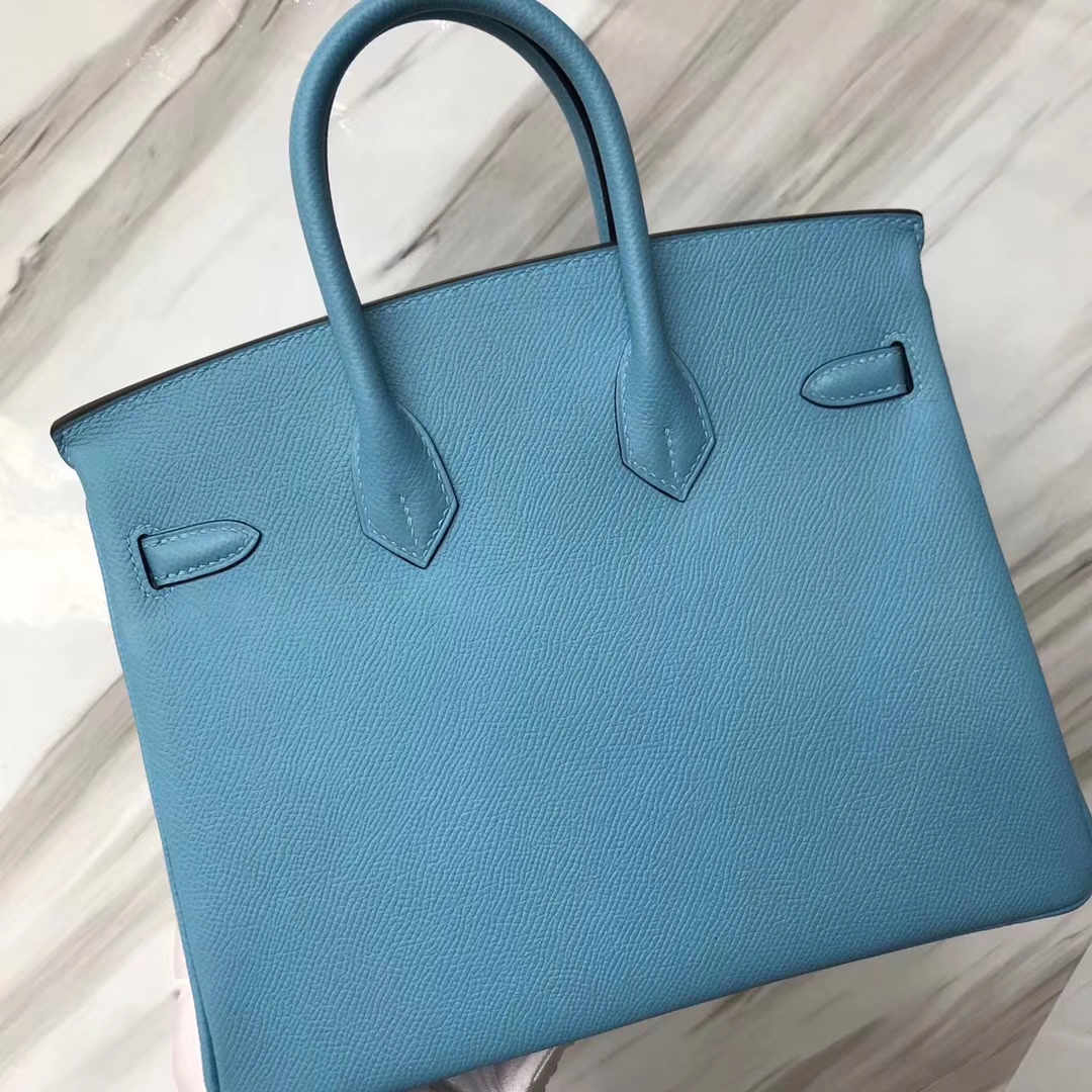 エルメスバッグ公式サイトエルメス2019ニューカラーP3ノーザンブルーエプソムレザープラチナバッグBirkin25CMシルバーバックル