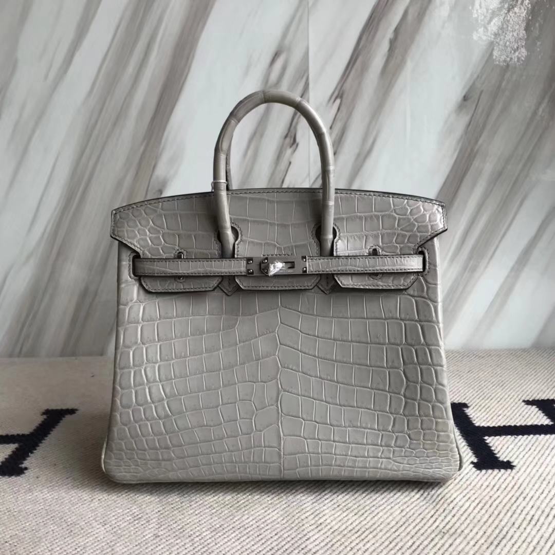 エルメスバッグ公式サイトエルメスM8パリグレーシャイニークロコダイルレザーBirkin25プラチナバッグシルバーバックル