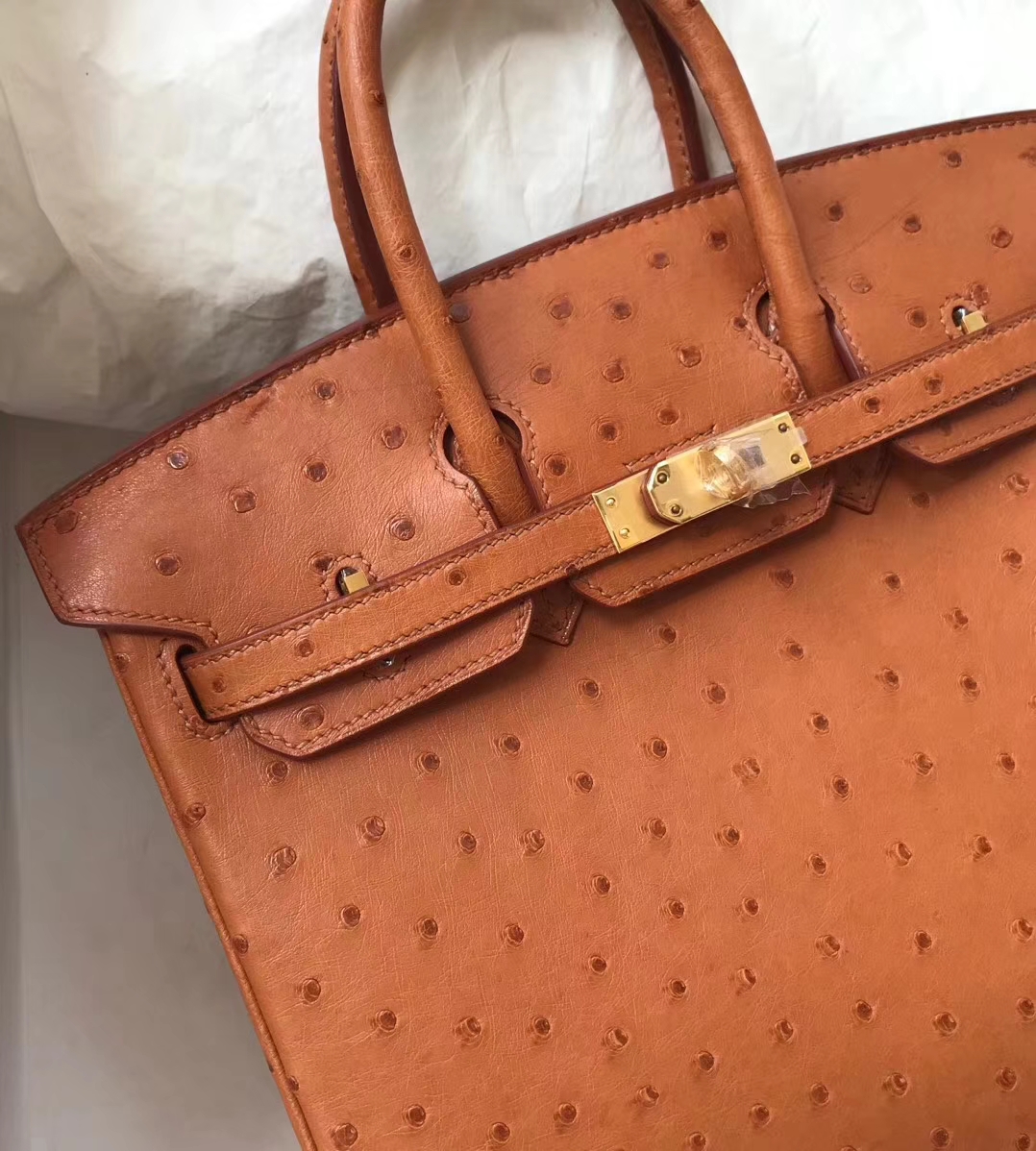 エルメスバッグ公式サイトエルメスキャラメルトップKKオーストリッチレザープラチナバッグBirkin25CMゴールドバックル