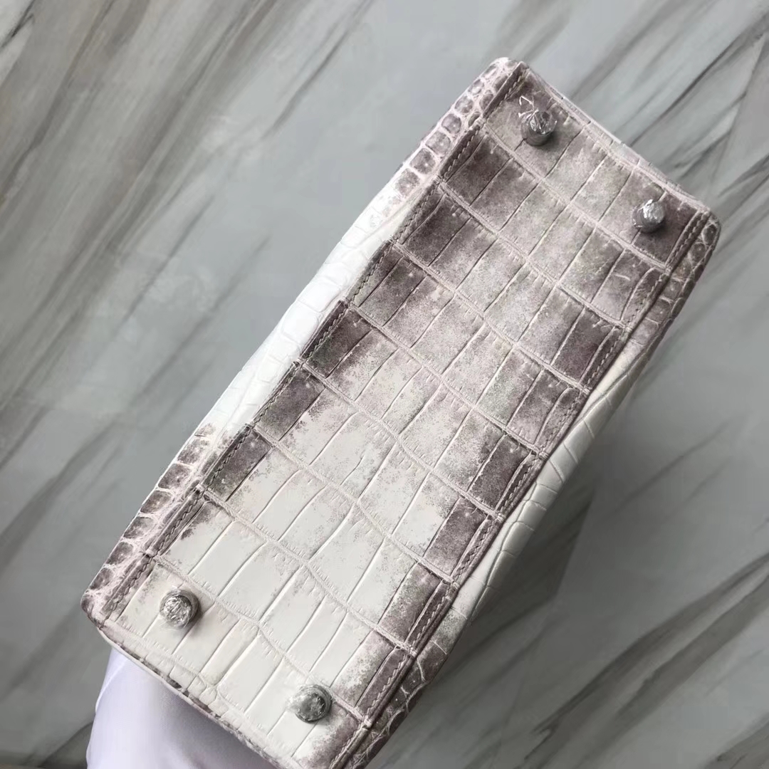 スポットエルメスケリーバッグ価格エルメスヒマラヤクロコダイルスキンケリーバッグ25CMシルバーバックル