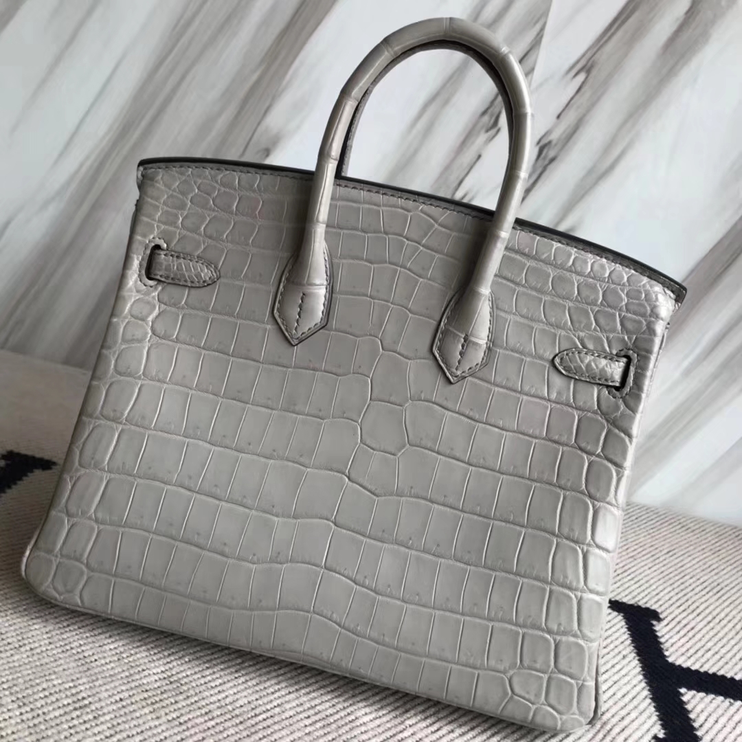 エルメスバッグ公式サイトエルメスM8パリグレーシャイニークロコダイルレザーBirkin25プラチナバッグシルバーバックル