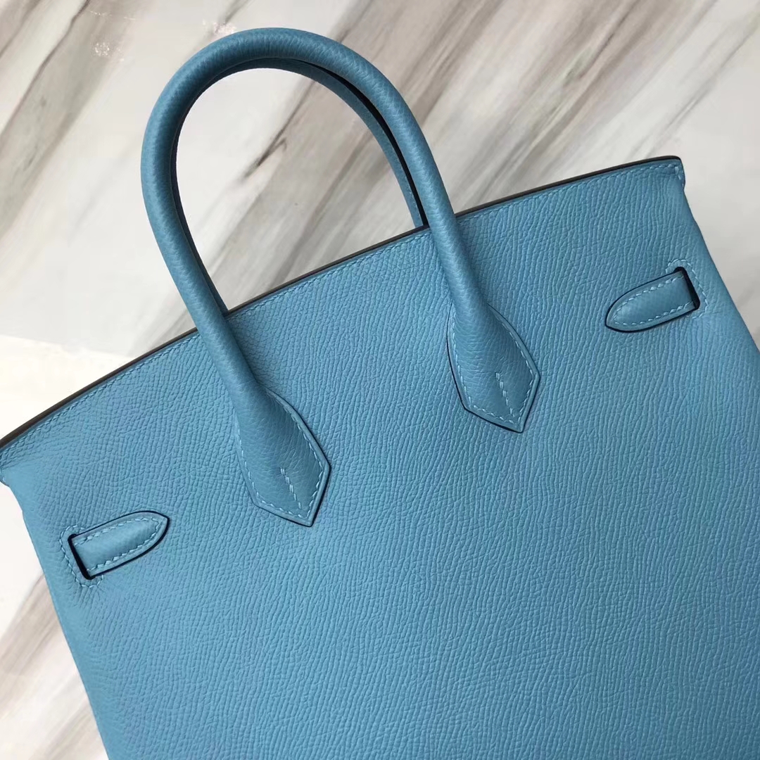 エルメスバッグ公式サイトエルメス2019ニューカラーP3ノーザンブルーエプソムレザープラチナバッグBirkin25CMシルバーバックル