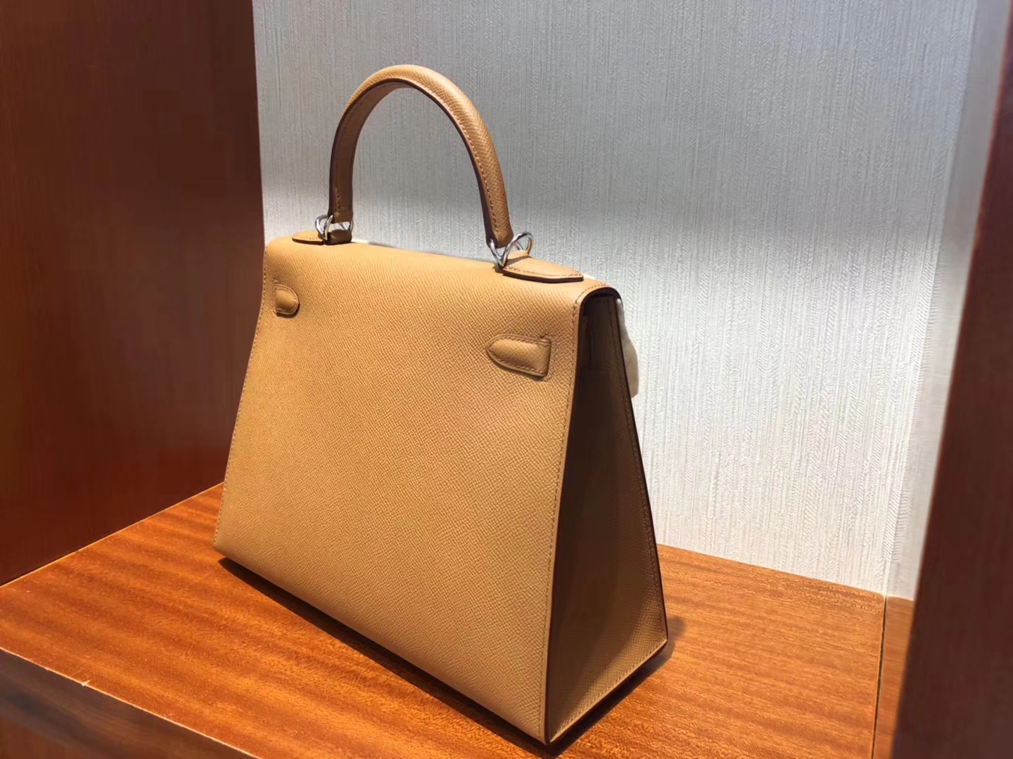 エルメスケリー28CMエルメス3色カラーマッチングケリーバッグSチャイルドマザーバッグSパームグレイン牛革シルバーバックル