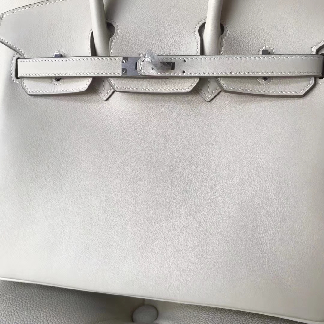 エルメスバーキンバッグエルメスオリジナルスウィフトレザーバーキンバッグ25CMCK10ミルクセーキシルバーバックル