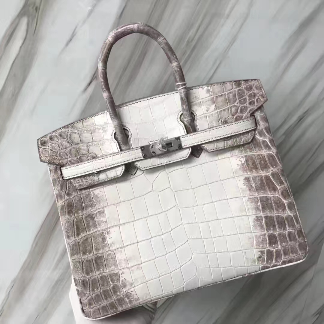 スポットエルメスプラチナバッグ価格エルメスBirkin25CMヒマラヤクロコダイルレザーシルバーバックル