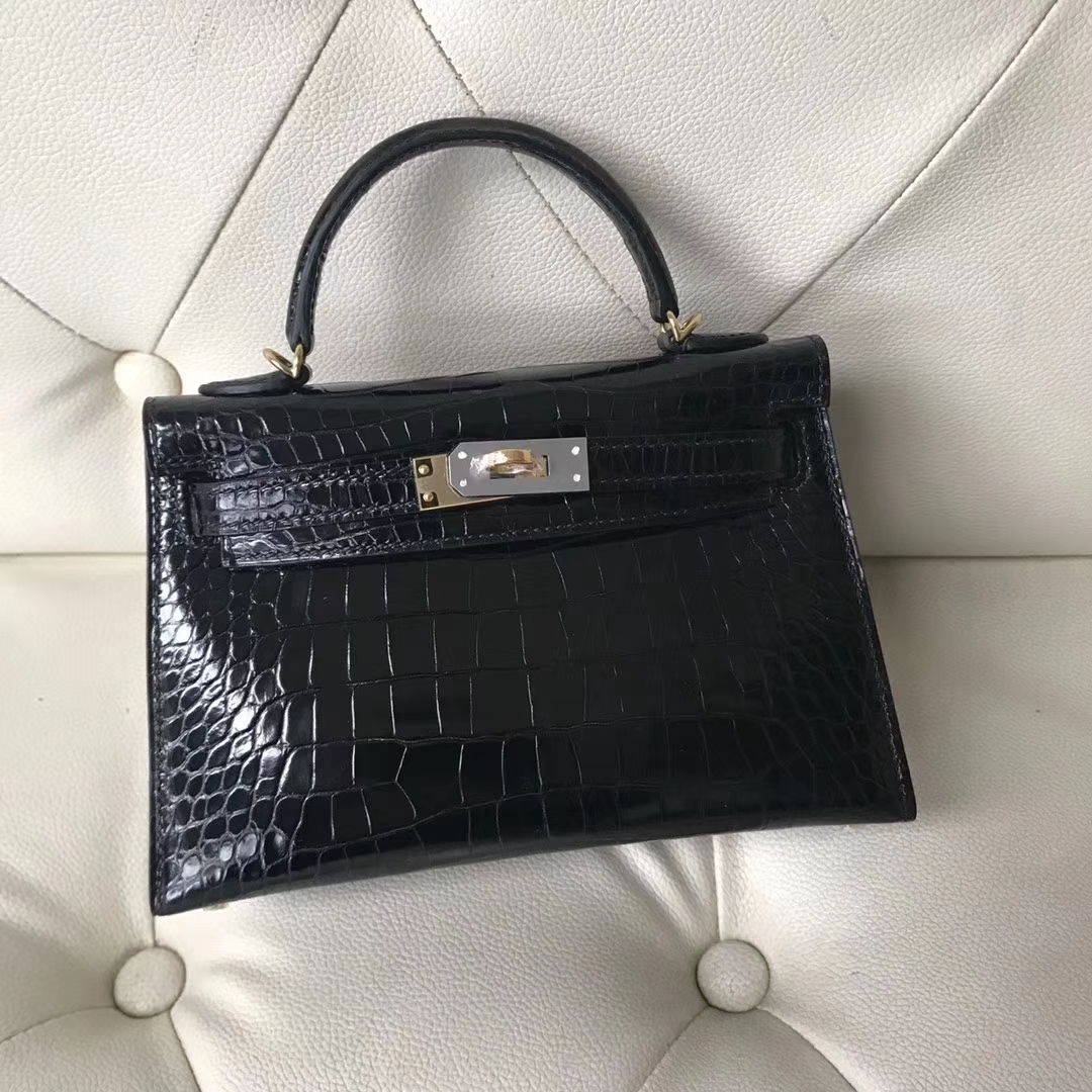 エルメスミニケリーバッグ2世代エルメスミニケリー-2CK89ブラックシャイニークロコダイルレザーゴールドバックル-hermes.earth エルメスミニケリーバッグ2世代エルメスミニケリー-2CK89ブラックシャイニークロコダイルレザーゴールドバックル
