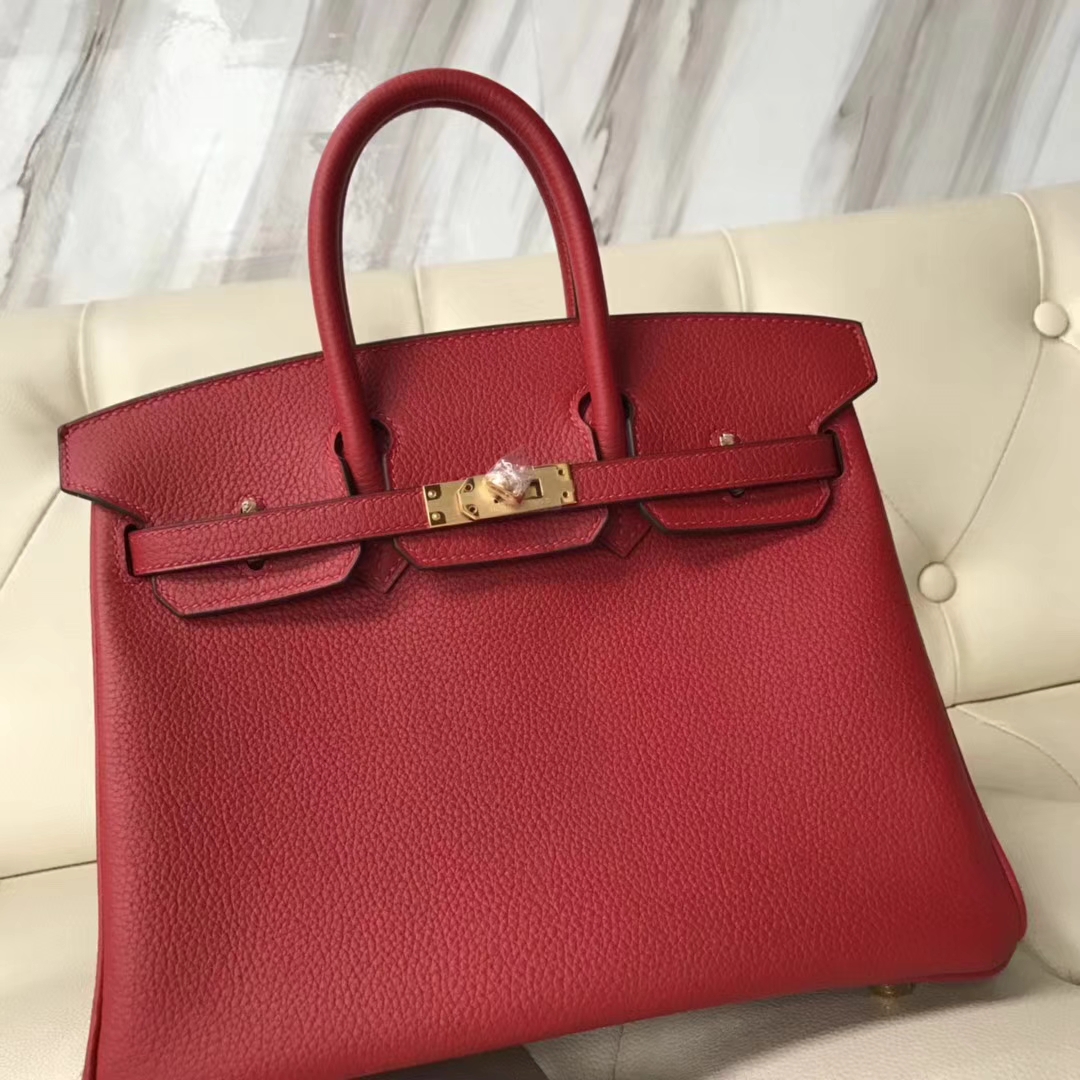 エルメスバッグ公式サイトエルメスQ5フラッグレッドオリジナルトーゴカーフスキンプラチナバッグBirkin25CMゴールドバックル