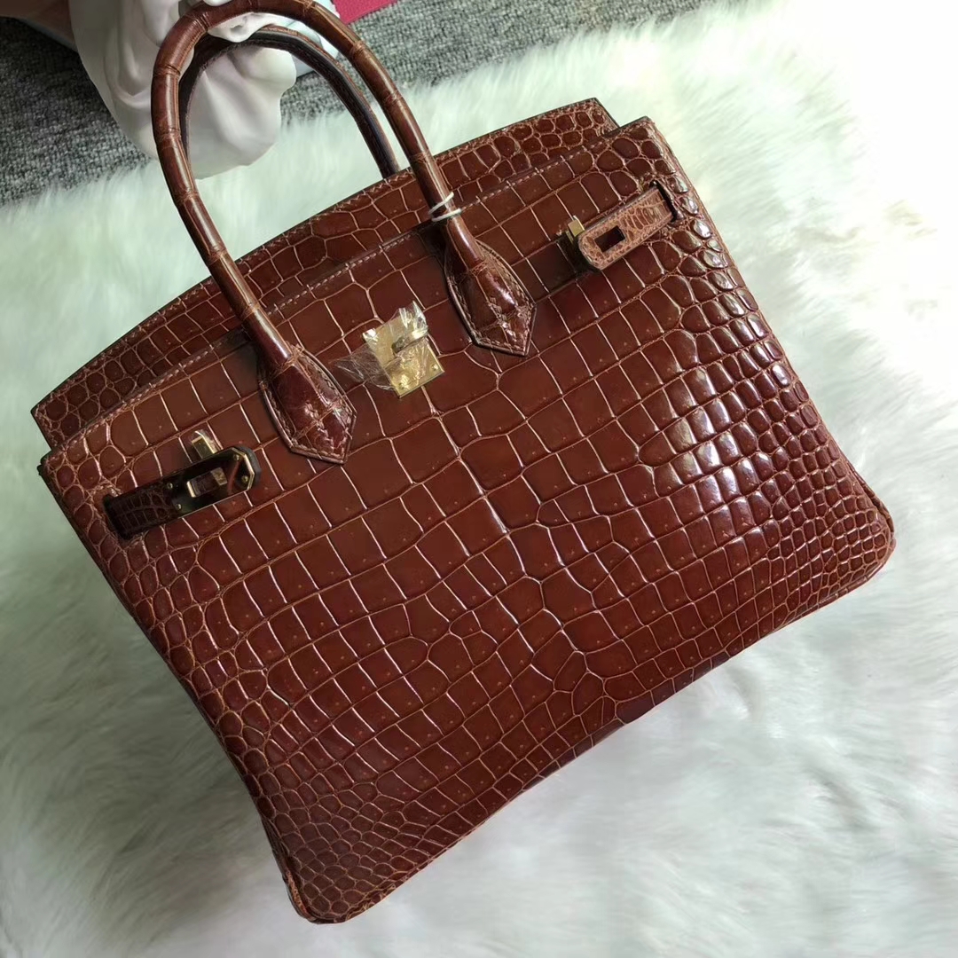 エルメスバーキンバッグエルメスシャイニーベイクロコダイルレザープラチナバッグBirkin25CMゴールドバックル