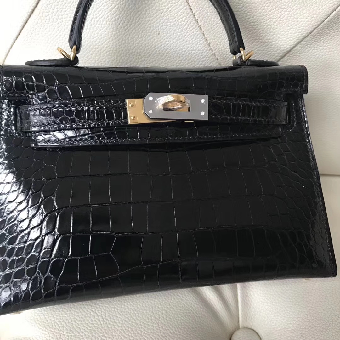 エルメスミニケリーバッグ2世代エルメスミニケリー-2CK89ブラックシャイニークロコダイルレザーゴールドバックル-hermes.earth エルメスミニケリーバッグ2世代エルメスミニケリー-2CK89ブラックシャイニークロコダイルレザーゴールドバックル