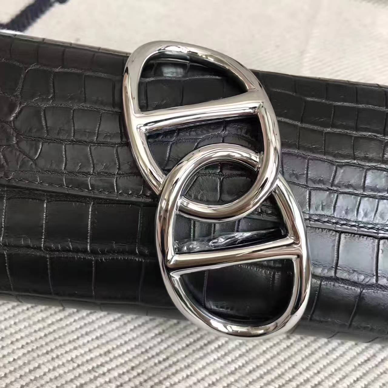 エルメスバッグ公式サイトエルメスCK89ブラックマットツーポイントナイルクロコダイルピッグノーズクラッチ25cm