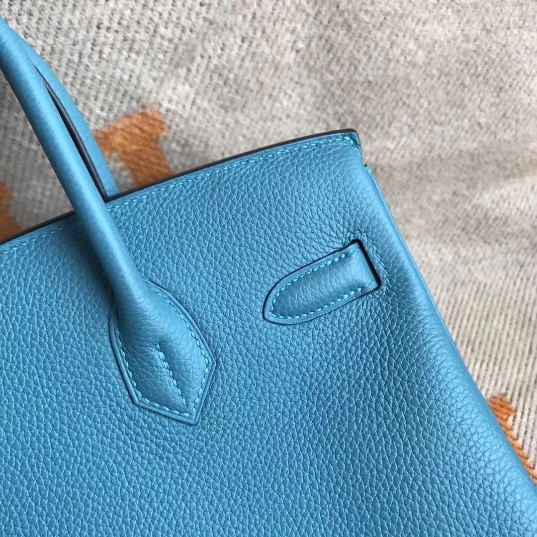 エルメスバッグ公式サイトエルメス7BターコイズブルートーゴカーフレザーBirkin30プラチナバッグシルバーバックル