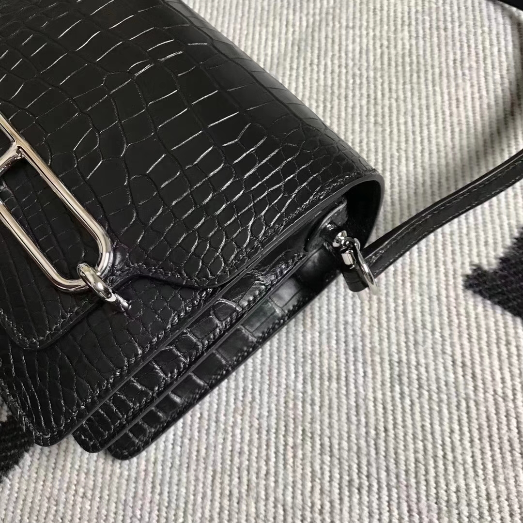 エルメスピッグノーズバッグエルメスルーリス19CMブラックマットクロコダイルレザーシルバーバックル-hermes.earth エルメスピッグノーズバッグエルメスルーリス19CMブラックマットクロコダイルレザーシルバーバックル