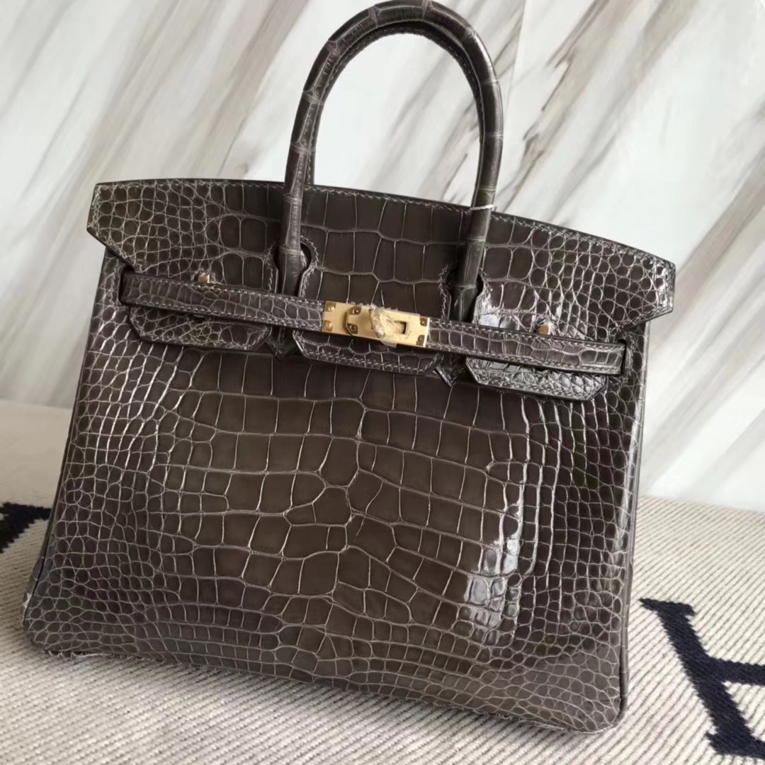 エルメスバッグ公式サイトエルメス88グラファイトグレーシャイニークロコダイルレザーBirkin25プラチナバックル