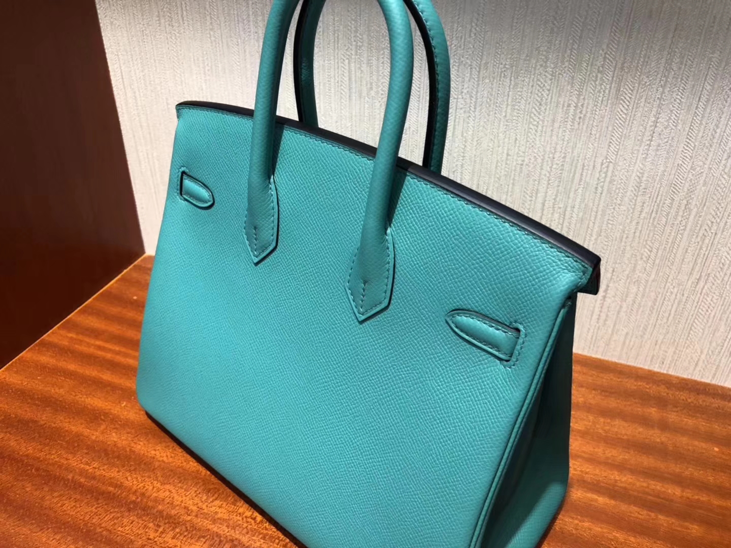 スポットエルメスバッグ価格エルメス最新カラーU1ヴェローナグリーンエプソムレザープラチナバッグBirkin25CMゴールドバックル