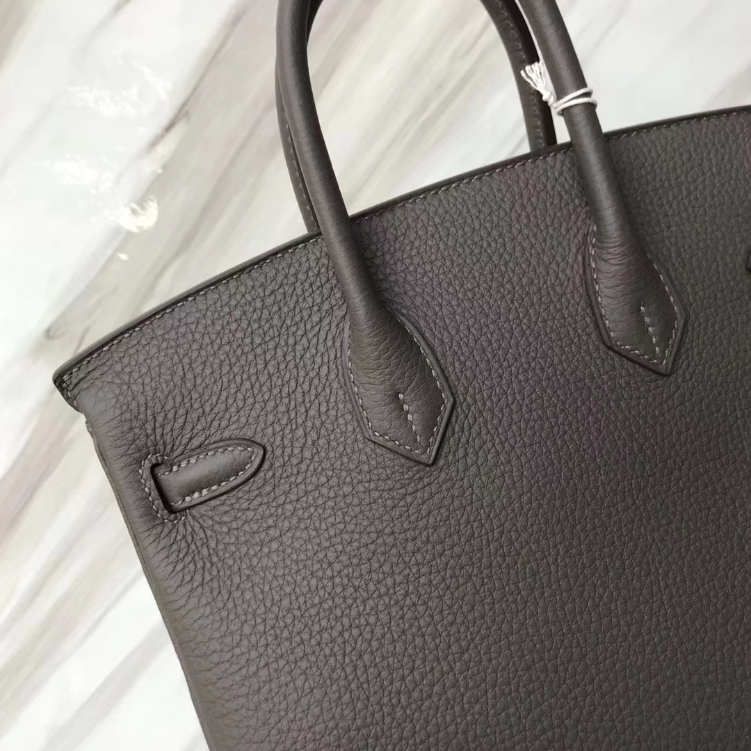 スポットエルメスプラチナバッグサイズエルメスオリジナルトーゴカーフスキンBirkin25CM8Fティングレーシルバーバックル