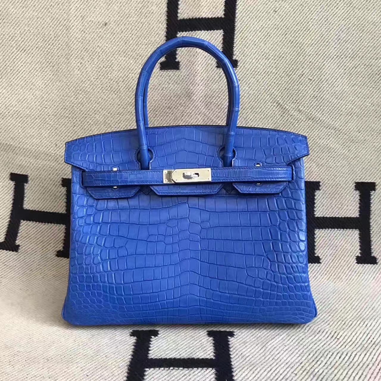 エルメスバッグ公式サイトエルメスプラチナバッグBirkin30cm7Tエレクトリックブルーマットツーポイントクロコダイルレザー