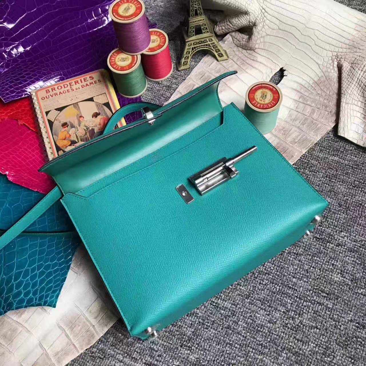 エルメスバッグ公式サイトエルメスヴェルーマシンガンバッグ24cm7Fピーコックブルーオリジナルエプソムレザー
