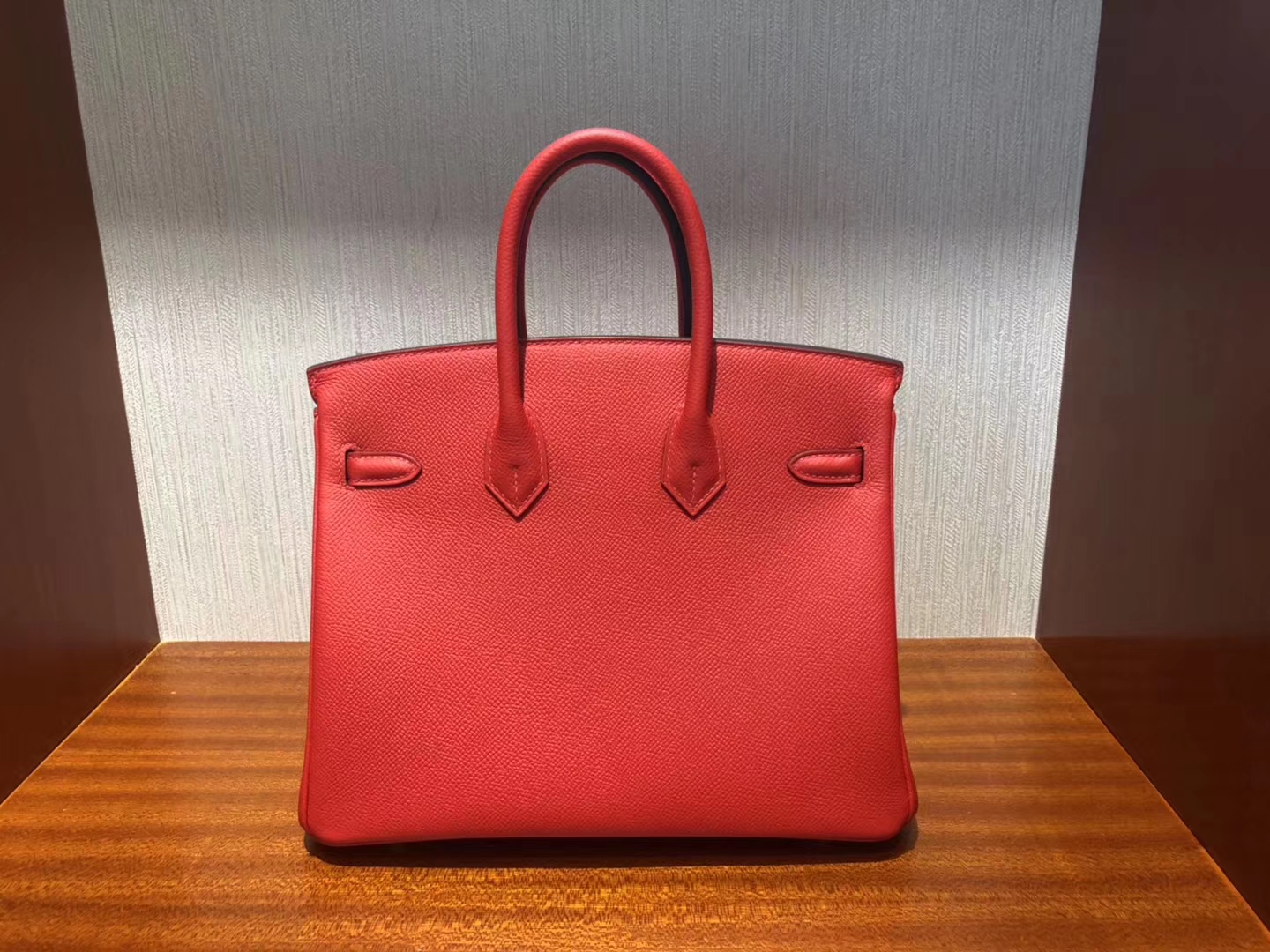 スポットエルメスプラチナバッグエルメス2019最新カラーS3ハートレッドエプソムレザーBirkin25CMゴールドバックル