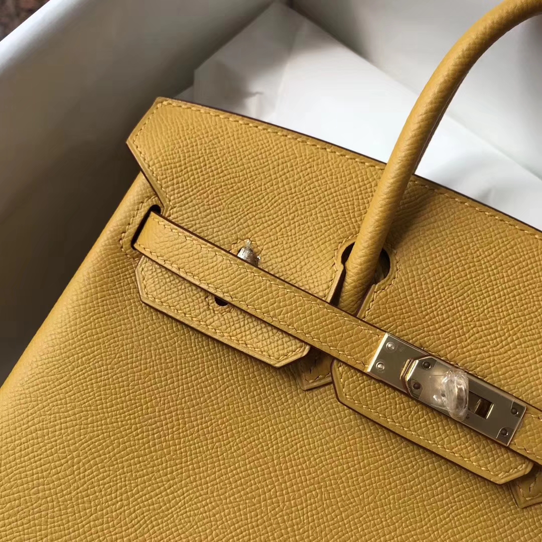 エルメスバッグ公式サイトエルメス9DアンバーイエローオリジナルエプソムレザーBirkin25プラチナバックル