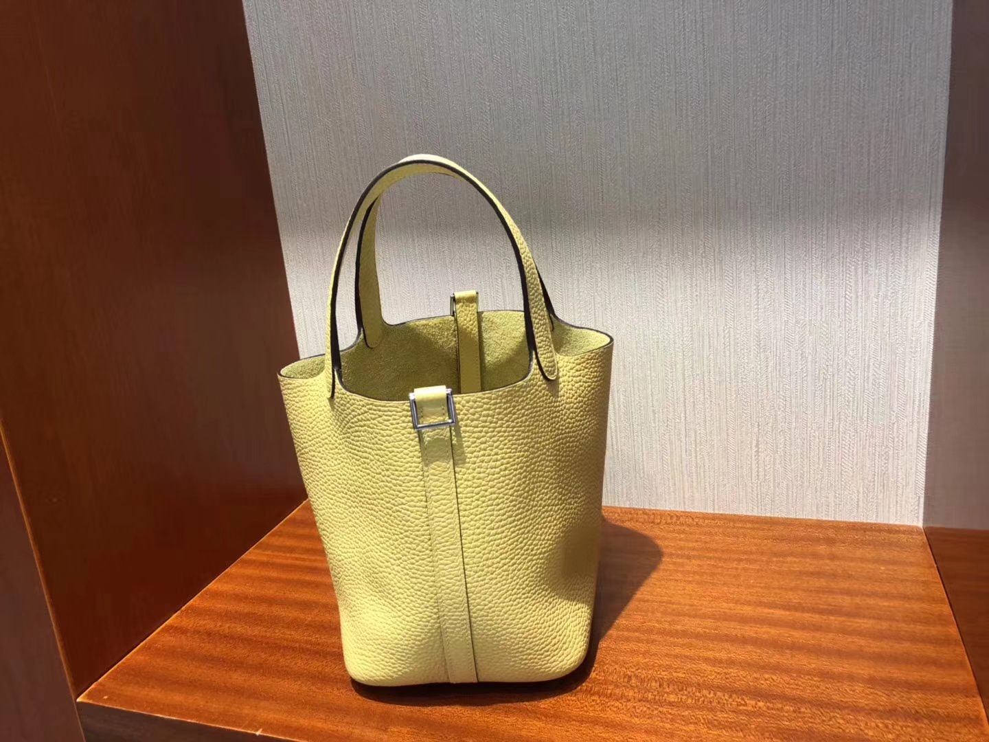 Hermes Picotin18CMHermes1Zチキンイエロートップトーゴカーフスキンベジタブルバスケットシルバーバックル付き