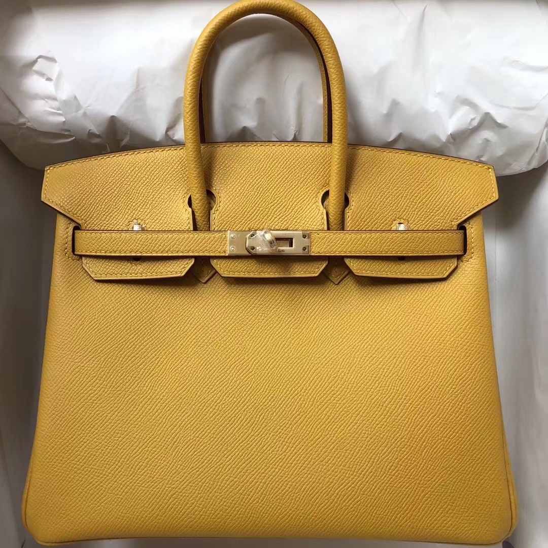 エルメスバッグ公式サイトエルメス9DアンバーイエローオリジナルエプソムレザーBirkin25プラチナバックル