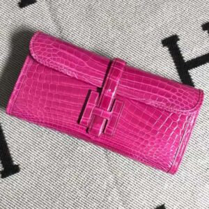 財布・小物展示|エルメスウォレットエルメスシャイニークロコダイルレザージゲクラッチイブニングバッグピンク