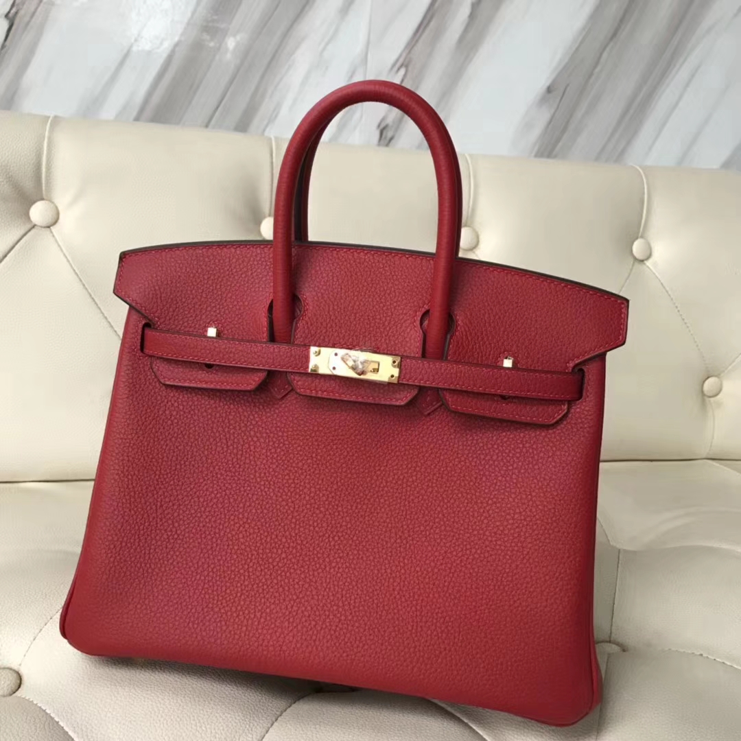 エルメスバッグ公式サイトエルメスQ5フラッグレッドオリジナルトーゴカーフスキンプラチナバッグBirkin25CMゴールドバックル