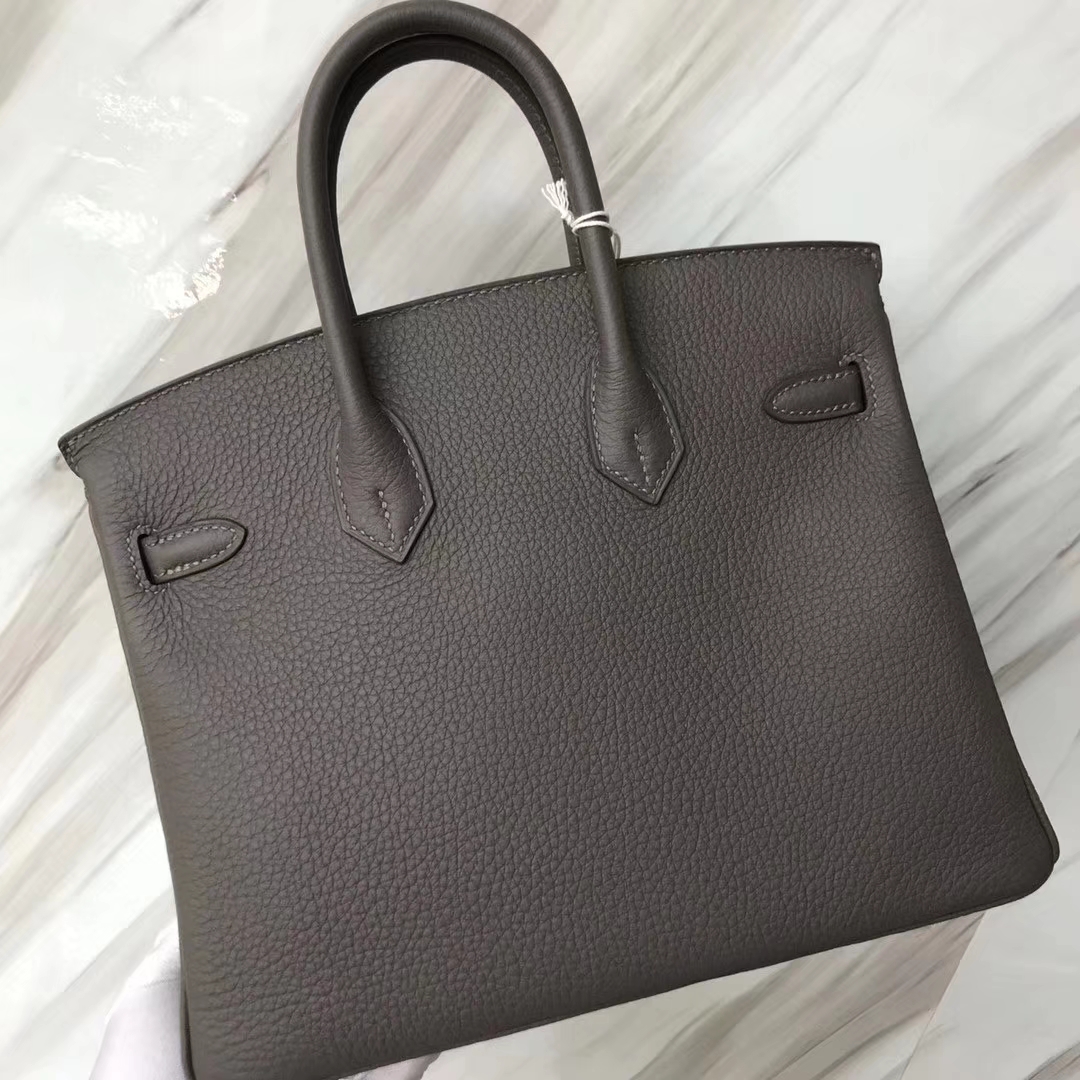 スポットエルメスプラチナバッグサイズエルメスオリジナルトーゴカーフスキンBirkin25CM8Fティングレーシルバーバックル