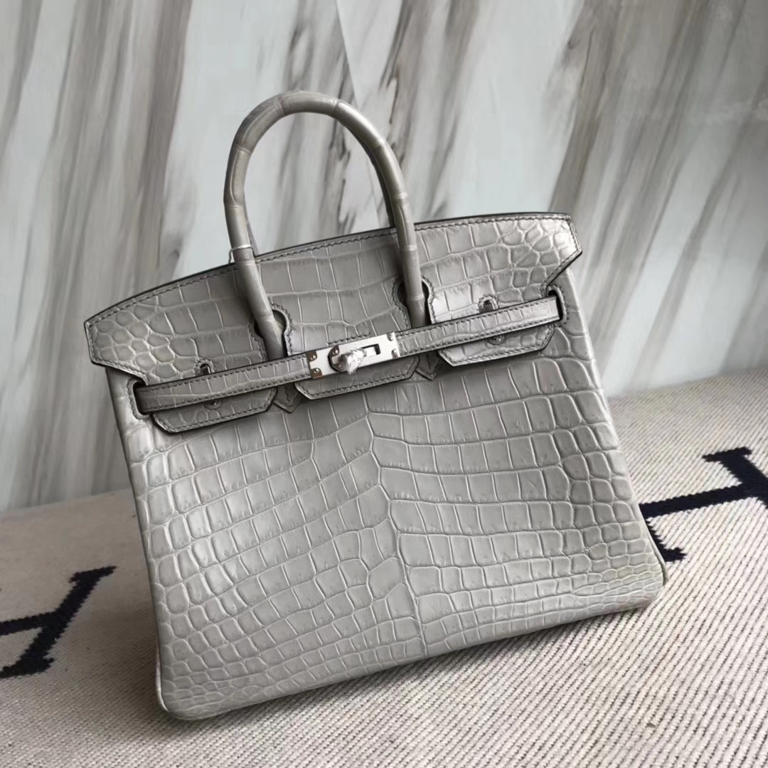 エルメスバッグ公式サイトエルメスM8パリグレーシャイニークロコダイルレザーBirkin25プラチナバッグシルバーバックル