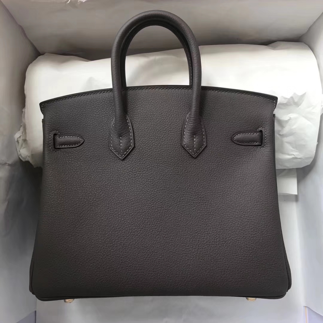 エルメスバッグ公式サイトエルメス8Pペンシルグレーオリジナルライチグレイン牛革プラチナバッグBirkin25CMゴールドバックル/シルバーバックル