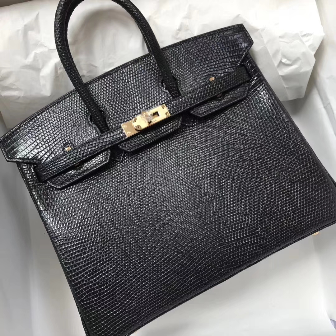 エルメスバーキン25CMエルメスCK89ブラックシャイニーリザードレザープラチナバックル