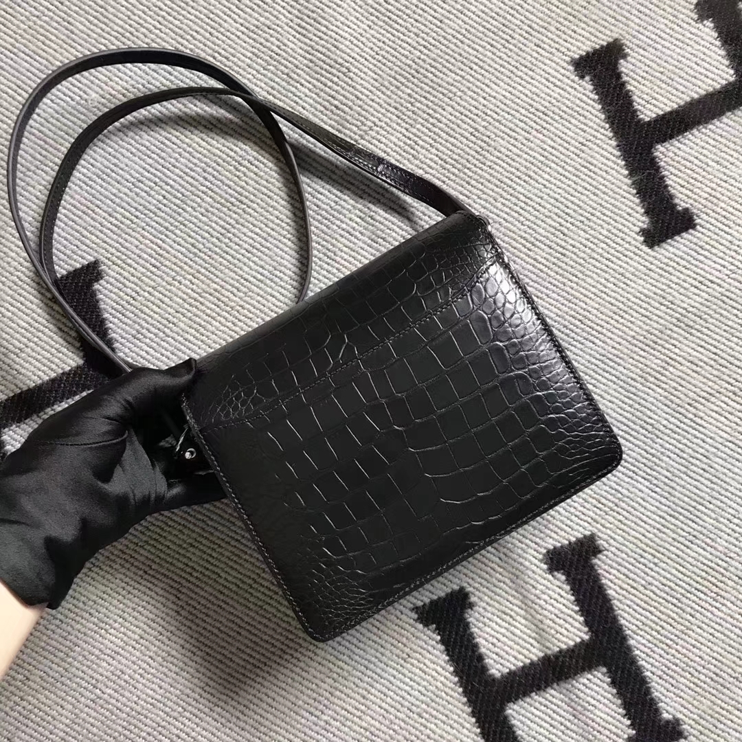 エルメスピッグノーズバッグエルメスルーリス19CMブラックマットクロコダイルレザーシルバーバックル-hermes.earth エルメスピッグノーズバッグエルメスルーリス19CMブラックマットクロコダイルレザーシルバーバックル
